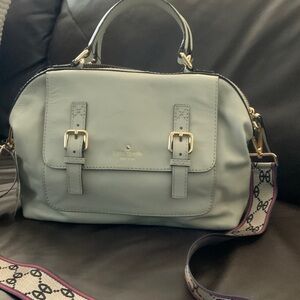 Kate Spade Light Gray Satchel with Gold Accents